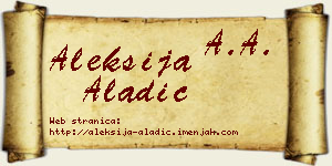 Aleksija Aladić vizit kartica